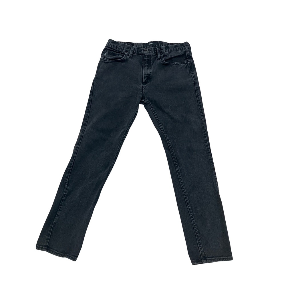 Vans Off The Wall Mens 32x30 Faded Black‎ Straight Leg Denim Jeans
